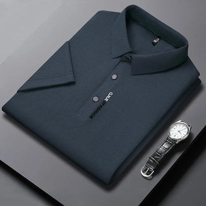 Men's Polo Shirt - Breathable & Comfortable Solid Color Top for Casual Business Style