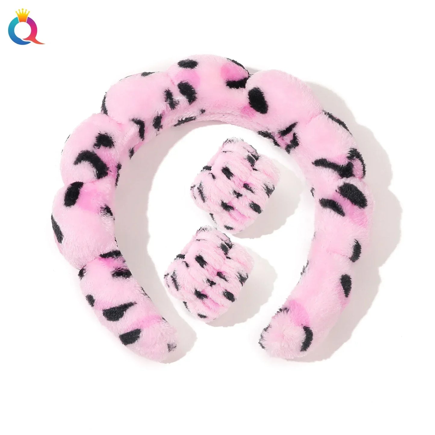 Wash Face Headbands For Women Puffy Sponge Hair Bands Cuff Waterproof Bands Absorbent Wristbands Girls Hair Accessories Set Badiee Stylez