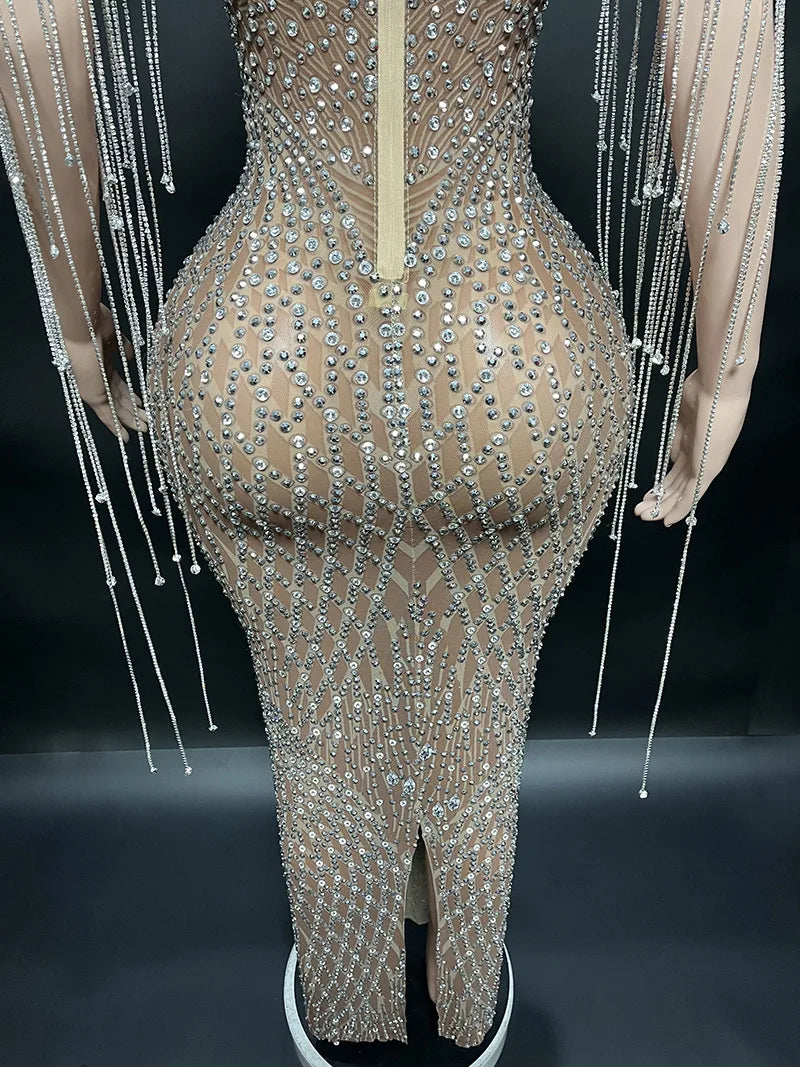 Luxury Crystal Mermaid Evening Gown for Women Sexy Long Ball Dress Wedding Party Ladies Birthday Photoshoot Elegant Eveningwear