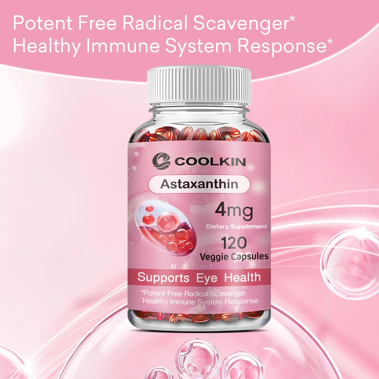Astaxanthin - Supports Eyes, Promotes Nervous System Health, and Improves Immunity, Non-GMO Supplement
