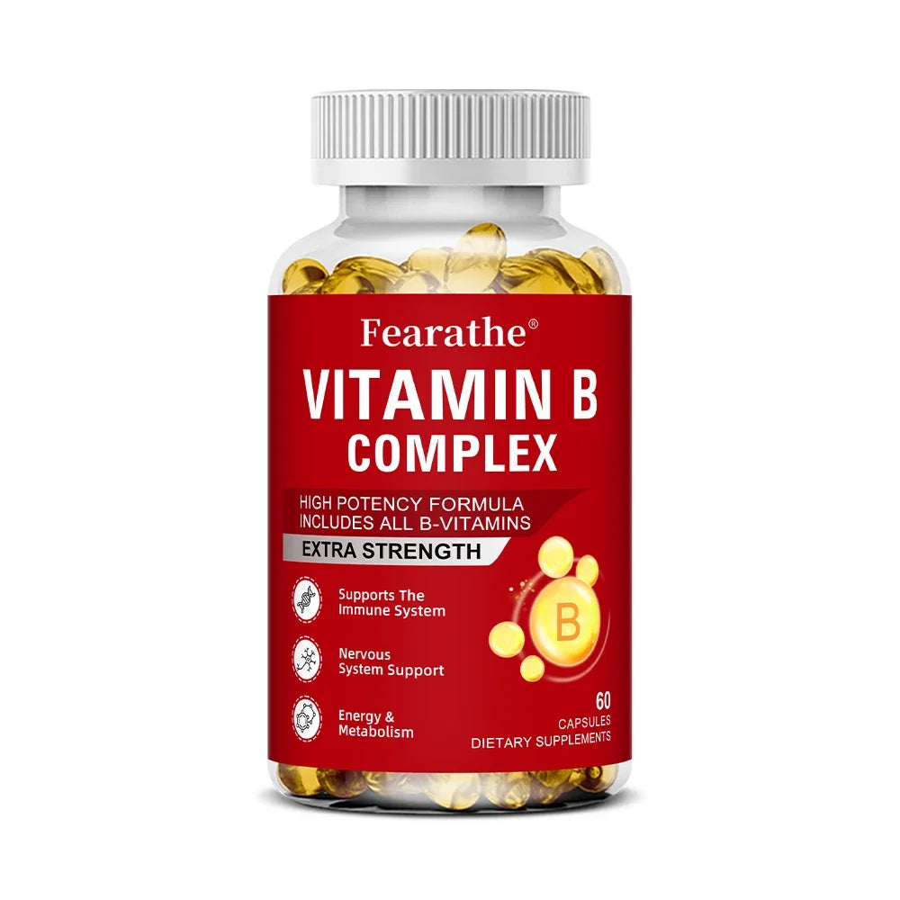 Vitamin B Complex - Supports Memory, Helps Boost Natural Energy, Improves Mood, Benefits Brain and Heart Function 60 count-1bottle
