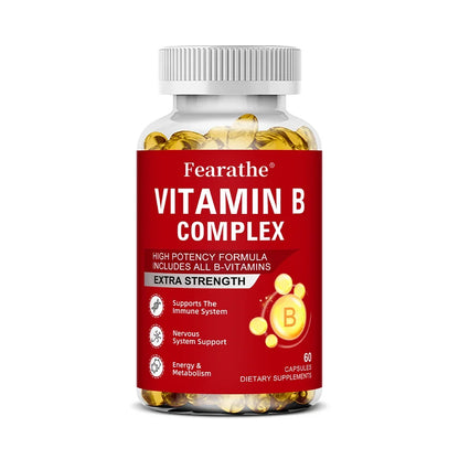 Vitamin B Complex - Supports Memory, Helps Boost Natural Energy, Improves Mood, Benefits Brain and Heart Function 60 count-1bottle