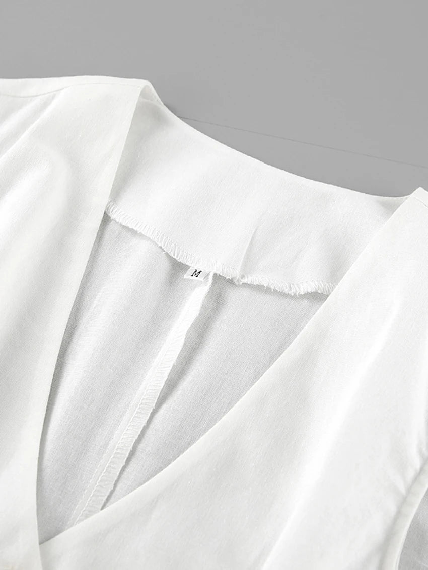 Marthaqiqi Loose Cotton Women'S Pajamas Sets Sexy V-Neck Sleepwear Tank Tops Nightwear Casual Shorts Femme Summer Pyjamas Suits