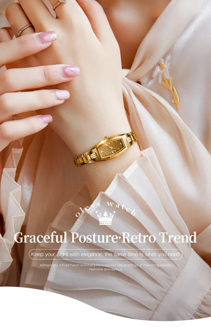 OLEVS Gold Tungsten Steel Women Watches Ultra-thin Luxury Fashion Ladies Waterproof Quartz Watch Relogio Feminino Reloj 2025