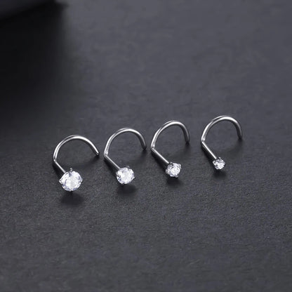 1PC Titanium 18G /20G 1.5/2/2.5/3mm Zircon Gem Nose Stud Piercing Screw Prong CZ Nostril Earring Nariz Piercings Sexy Jewelry Badiee Stylez