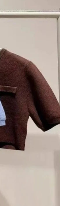 Kuzuwata Gentle Elegant O Neck Half Sleeve Jumper Knit All-match Short Preppy Literary Cardigan Japan Spring New Fresh Sweaters Brown One Size