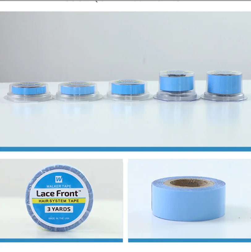 Wholesale  3yards Hair System Tape Double Side Walker Tape Blue Lace Front Wig Tape For Toupee Sweatproof Ultra Hold Wig Tape