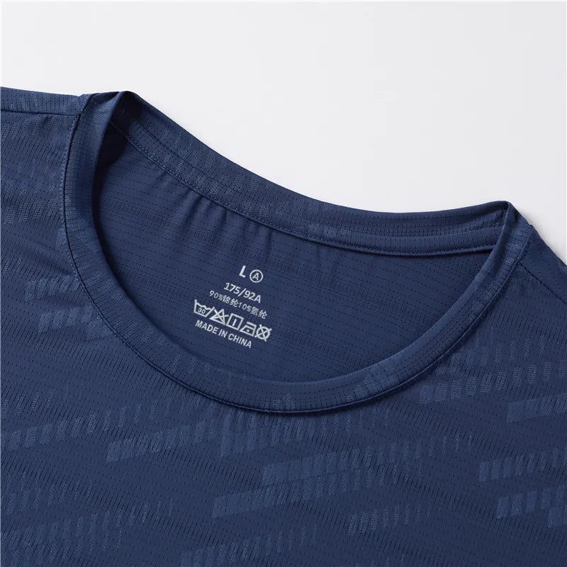 Men's Quick Dry Ice Silk T-Shirts Short Sleeve Breathable Workout Shirts Sweat Absorbing Athletic Top Gym Casual Wear 4 Colors