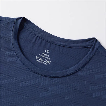 Men's Quick Dry Ice Silk T-Shirts Short Sleeve Breathable Workout Shirts Sweat Absorbing Athletic Top Gym Casual Wear 4 Colors