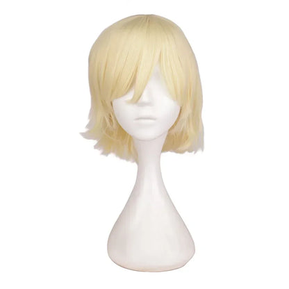 Universal Short Cosplay Wig Silver Red Pink Blonde Grass Green Black Straight Men's Wig for Halloween Cosplay Costume Party