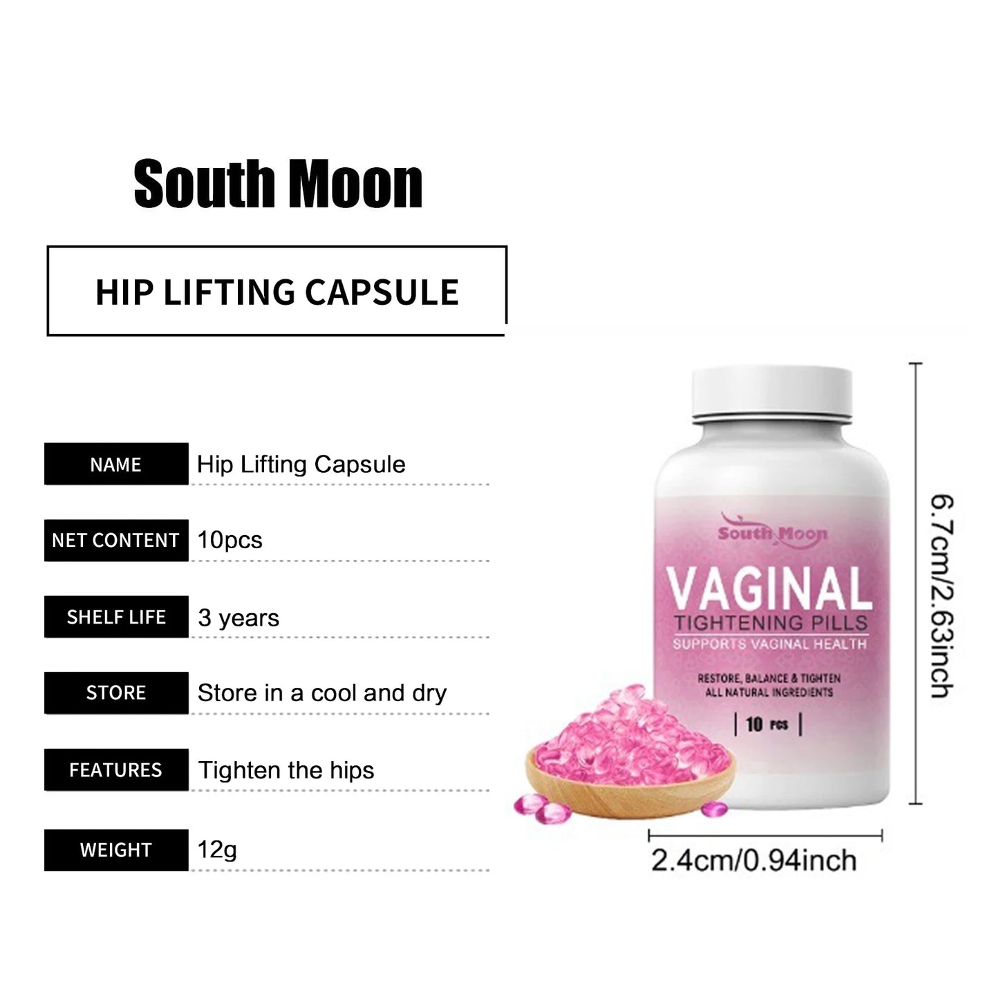 Hip Lifting Capsule Sexy Buttock Enlargement Shaping Tightening Prevents Sagging For Bigger Butt Enhancement Create Women Curves