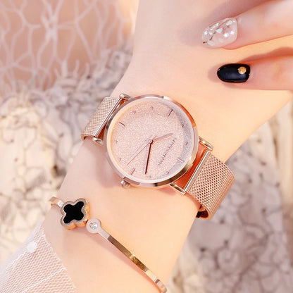 2025 New Women's Luxury Watch Matte Dial Japanese Quartz Movement Stainless Steel Mesh Strap Hannah Martin Brand Original Watch
