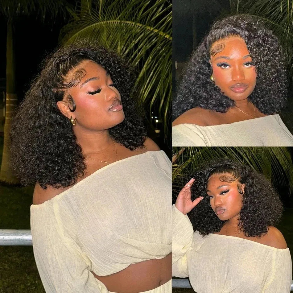 Mossily Short Curly Bob Wigs 13x6 HD Lace Front Human Hair For Women 220% Deep Wave 13x4 Frontal Brazilian Remy 5x5 Closure Wig