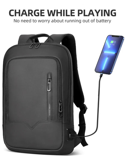 Hk Slim Laptop Backpack Men 14 Inch Office Work Women Backpack Thin Business Bag Unisex Black Ultralight Small Backpack School