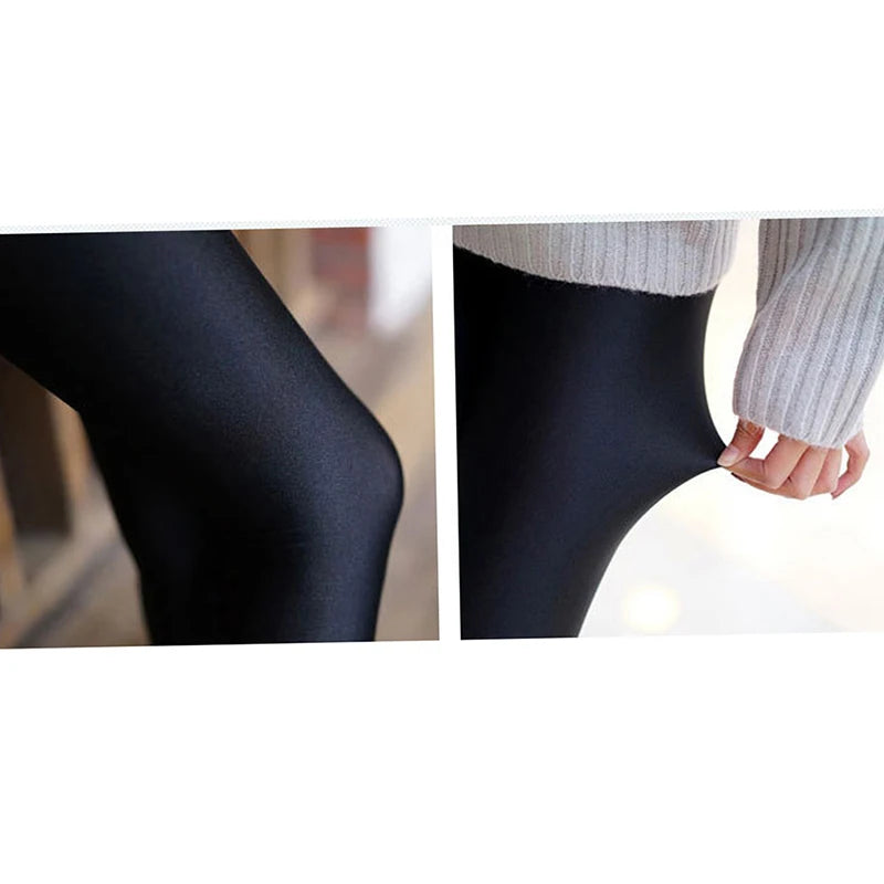 Women Shiny Black Legging Autumn Ladies Push Up Slim Leggings High Waist Stretchy Soft Large Size Women Leggings