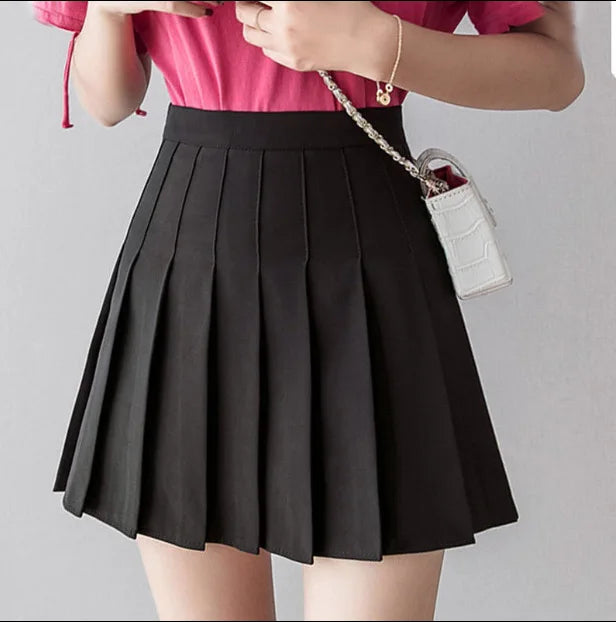 Mini Skirts Womens 2024 Summer Japanese School Pleated Skirts High Waist Kawaii Cute Pink Plaid Skirt Uniform Harajuku Jupe