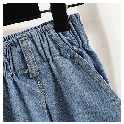 High Waist Wide Leg Loose Denim Shorts Women 2024 Summer New Arrivals Half Length Blue Color Jeans Shorts Korean Casual Jeans