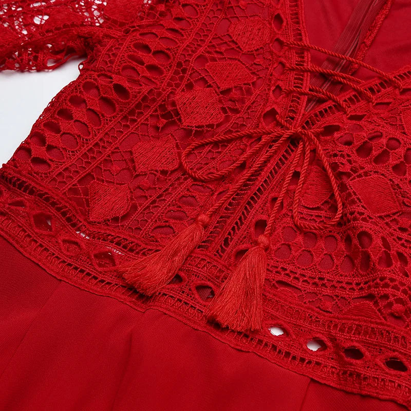 Women's A Line Dress Short Mini Dress White Black Red Long Sleeve Solid Color Ruffle Patchwork Chiffon Spring Summer Slim V Neck Badiee Stylez