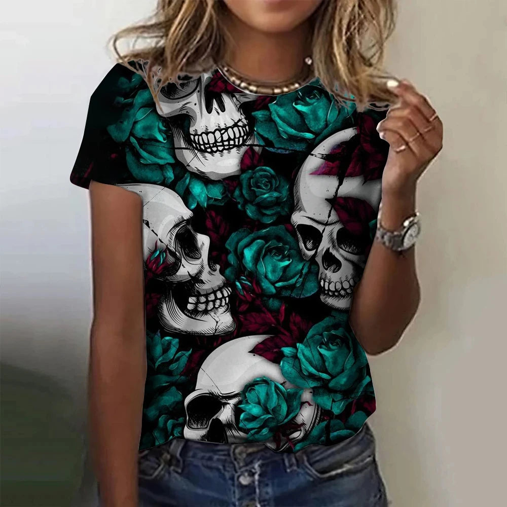 Women's T-shirt Summer Fashion Short Sleeve Tees Tops 3D Print O-Neck Casual T Shirt For Women's Leopard Clothes For Sexy Girl EXXIAOSHAO20235186