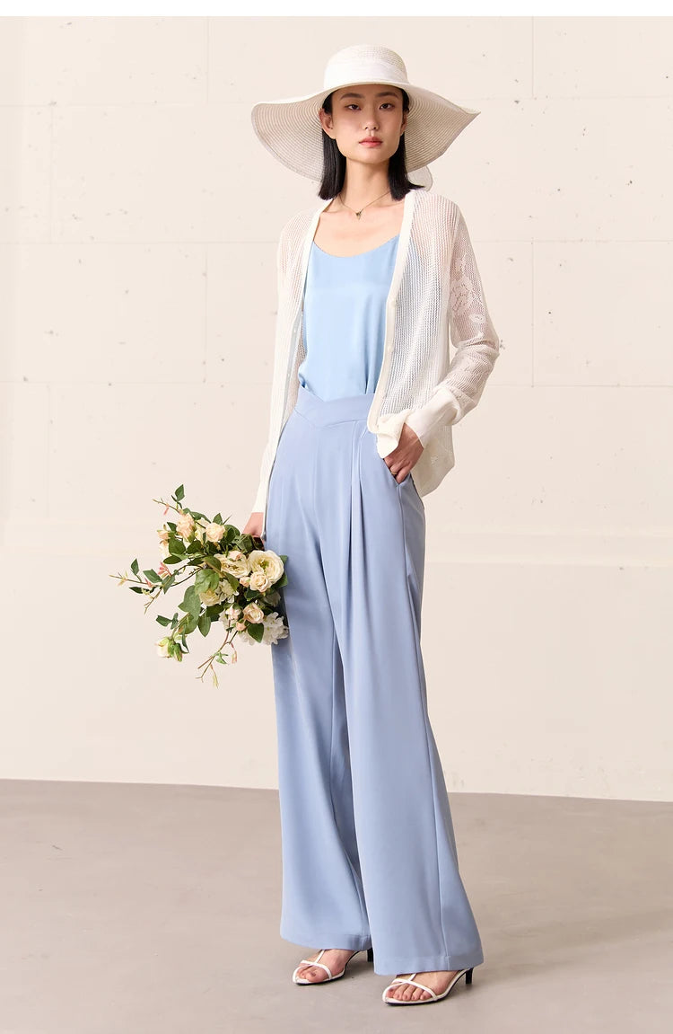 AMII Minimalism Sleeveless Top Women 2024 Summer New Camisole&Vest Office Lady Straight Chiffon Casual Female Clothing 12140330