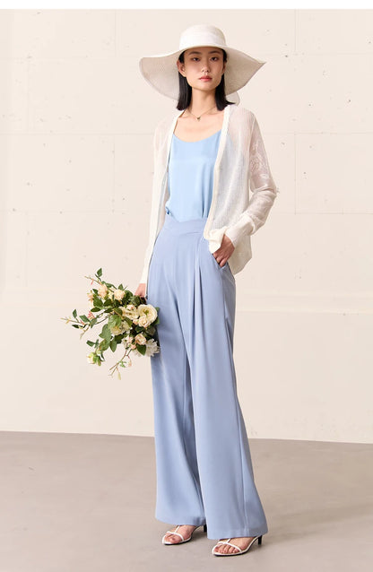 AMII Minimalism Sleeveless Top Women 2024 Summer New Camisole&Vest Office Lady Straight Chiffon Casual Female Clothing 12140330