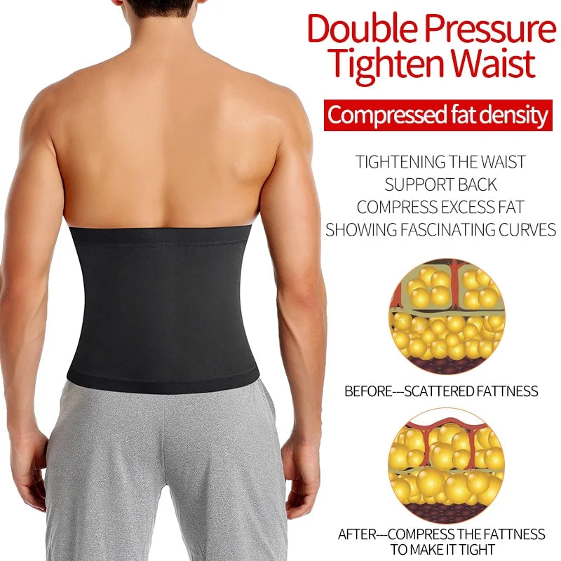 Men‘s Abdomen Reducer Sauna Body Shaper Fitness Sweat Trimmer Belt Waist Trainer Belly Slimming Shapewear Waist Trainer Corset