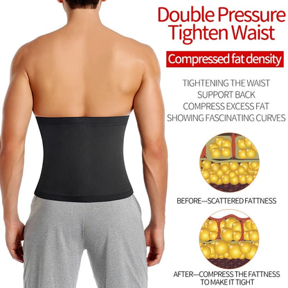 Men‘s Abdomen Reducer Sauna Body Shaper Fitness Sweat Trimmer Belt Waist Trainer Belly Slimming Shapewear Waist Trainer Corset