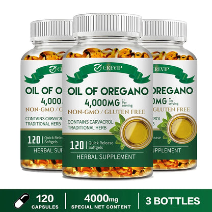 Oil of Oregano - for Digestion, Heart Health, Detoxification and Immune Support 120 Capsule-3bottles
