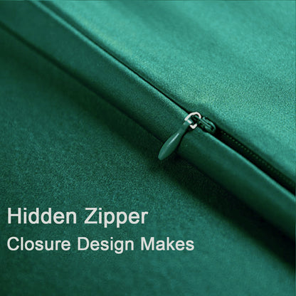 Zipper Natural Silk Pillowcase Matched Sleep Mask Hair Scrunchie Gift Set Both Sides 100% Mulberry Silk for Healthy&Good Sleep Badiee Stylez