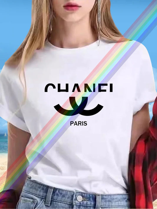 New alphabet Print Casual Graphic T-shirt Short sleeve Sports Women's T-shirt Unisex casual everyday wear Summer women's T-shirt TZ-783 (1) 11 CHINA