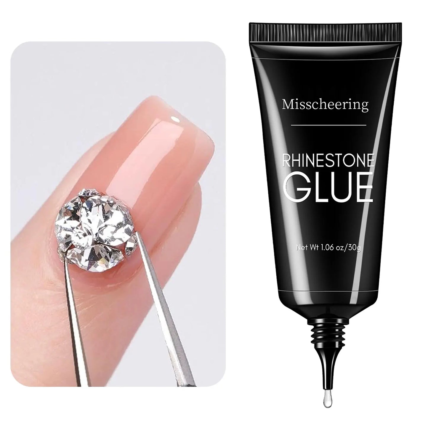30g Nail Rhinestone Glue for Nails Super Strong Gel Nail Glue for Nail Charm 3D Nails Bling Gel Decoration Gem Nail Art Diamonds 30ml