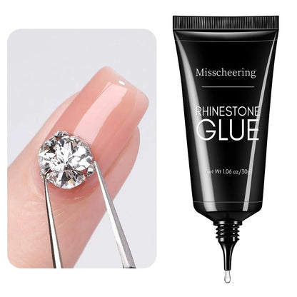 30g Nail Rhinestone Glue for Nails Super Strong Gel Nail Glue for Nail Charm 3D Nails Bling Gel Decoration Gem Nail Art Diamonds 30ml
