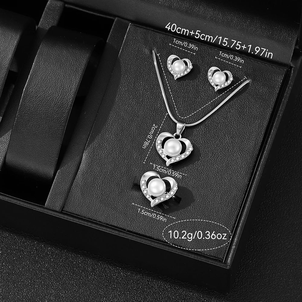 6PCS Luxury Women's Watch Set Trendy Fashion Quartz Watch Bracelet Necklace Earrings Set Suitable for Daily Clothing Matching