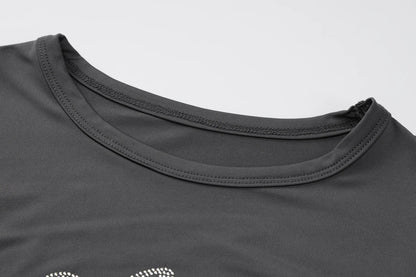 Dulzura Women’S Sexy Casual 2 Piece Pants Set Long Sleeve Letter Print Bodycon Crop Top And Flare Pants Matching Set Streetwear