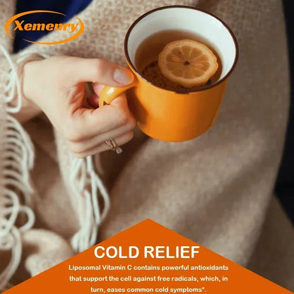 Vitamin C Capsules - Immune Support, for Cellular Energy Production, Improve Skin Brightening, Skin, Teeth & Heart Health