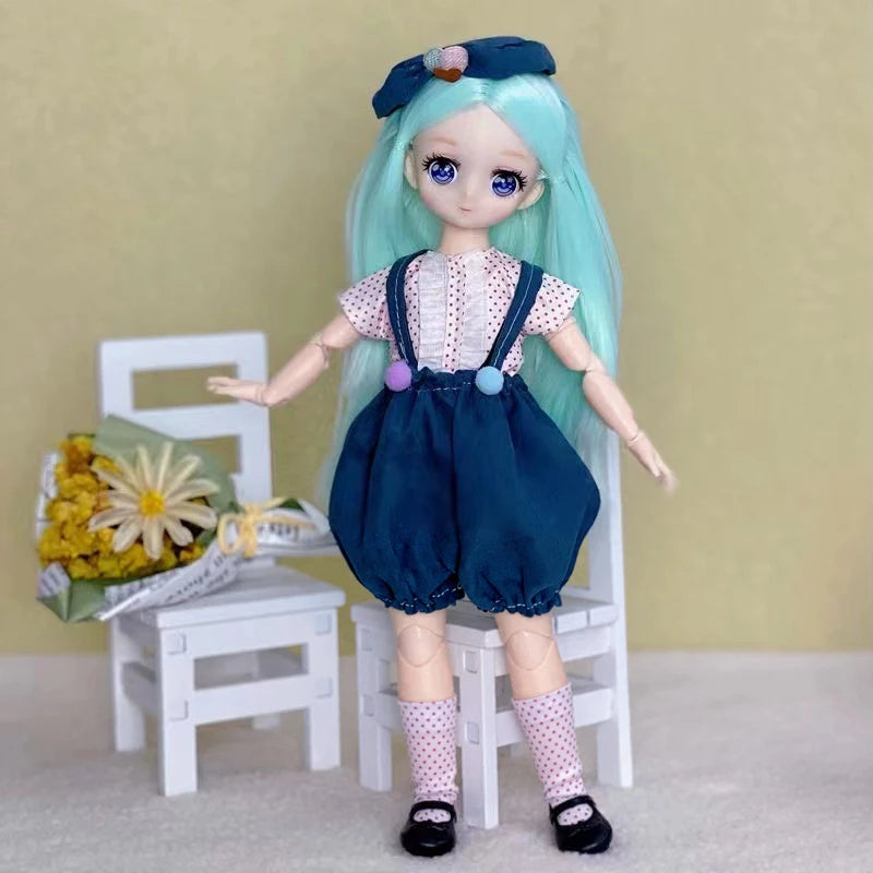 30cm Two-dimensional Doll Comic Face 1/6 Bjd Doll or Dress Up Clothes Children's Girl Birthday Gift Toys Kids Toys