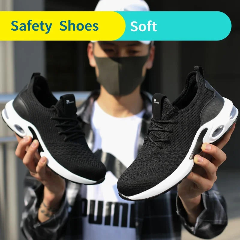 2025 Lightweight Men Safety Shoes Steel Toe Cap Work Sneakers Men Protective Shoes Anti-smash Anti-puncture Indestructible Shoes - Badiee Stylez
