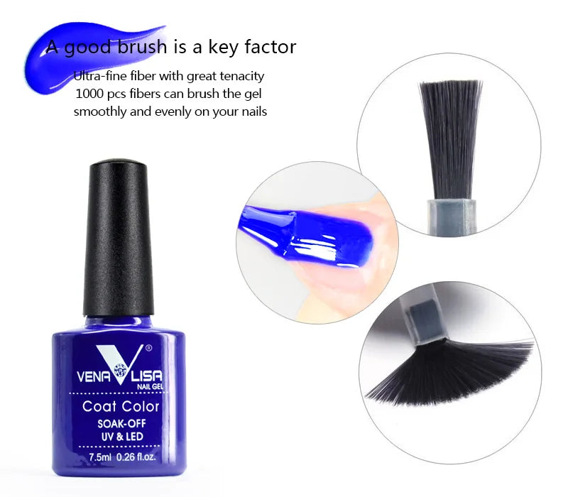 VENALISA Nail Gel Polish 7.5ml Super Glossy Glitter Gellack Great Coverage Soak Off UV LED Semi Permanent Beauty Nail Manicure