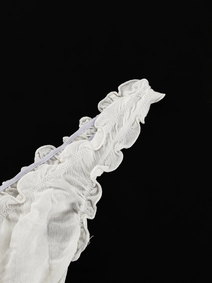 Marthaqiqi Casual Women Nightgowns Set V-Neck Sleepwear Long Sleeve Robe Underwear Shorts White Loose Ladies Pajama 3 Piece Suit