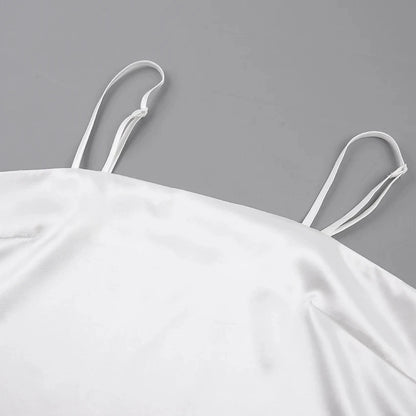 Satin Pajamas With Feathers Sleepwear Women Sets With Pants Black Spaghetti Strap Home Suit White Trouser Suits 2022