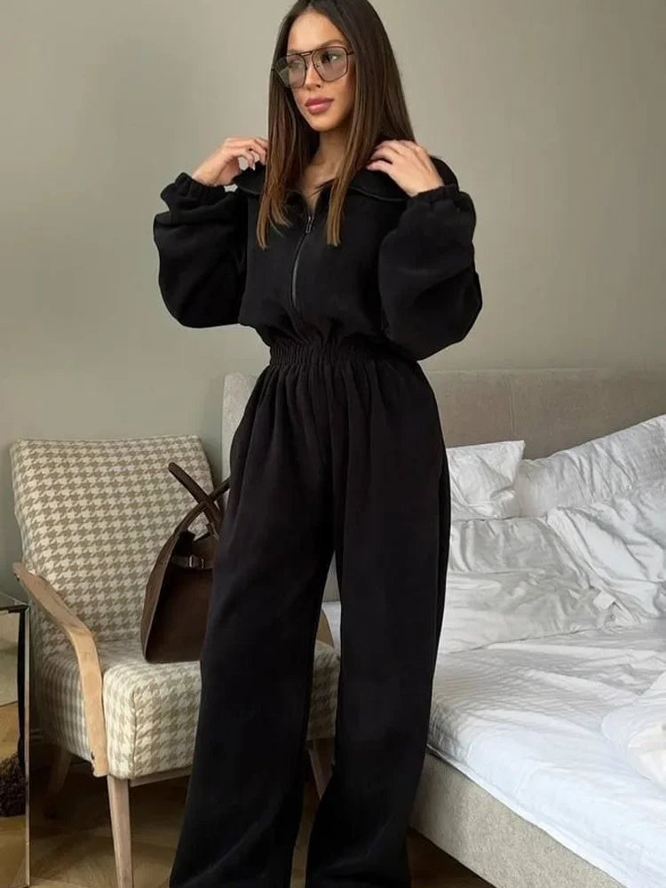 Jumpsuits Women Rompers One Piece Full Sleeve Zipper Overalls Long Pants Elastic High Waist Rompers Y2k Streetwear Jumpsuit 2025 Badiee Stylez