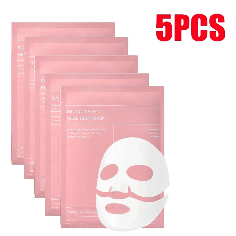 Bio-Collagen Face Mask Shrink Pore Deep Moisturizing Overnight Mask Anti-Wrinkle Hydrating Refreshing Brightening Face Skin Care Moisturizing