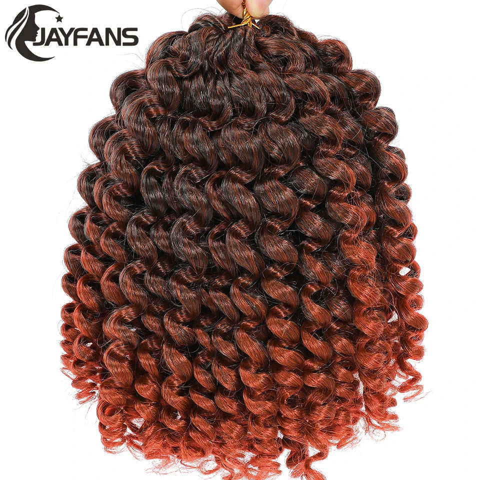 1- 5 Packs 8 inch Jumpy Wand Curl Jamaican Bounce Crochet Hair Natural Black Wand Curls Crochet Hair Short Curly Crochet Braids Badiee Stylez
