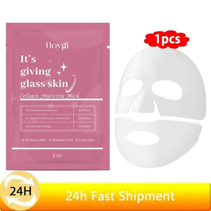 1/3/5/10PCS Collagen Face Mask Moisturizing Oil-Control Brightening Skincare Hydrating Shrink Pores Sheet Mask Beauty Skin Care 1pc