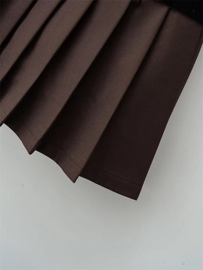 Women's Y2k A-line Pleated Skirt Vintage Plaid Mini Skirt Harajuku Korean Elegant Preppy Style Bow Skirts 2000s Clothes Summer