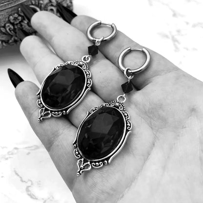 Vampire Cameo Earrings, Gothic jewelry, Blood drops, Pagan, Voodoo accessories, Punk, Victorian, Demon, Goth ear hooks For Women AQ-6194 CHINA