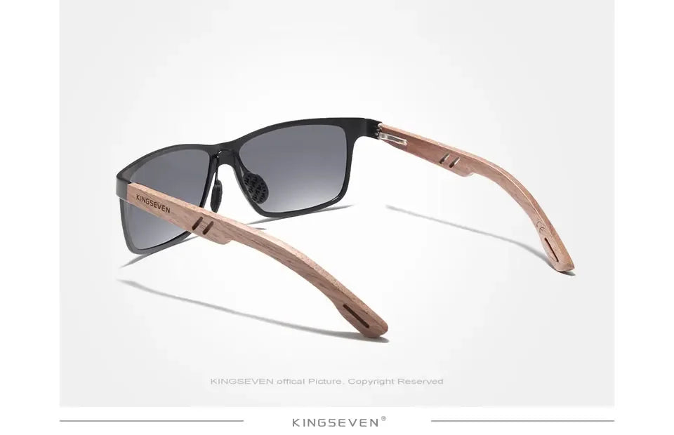 KINGSEVEN Vintage Polarized Men Wooden Sunglasses Wood UV400 Protection Fashion Square Sun Glasses Women Gafas De sol