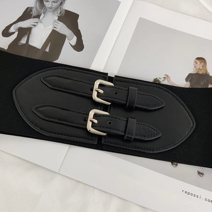 Wide Black Elastic Corset Belt Female Waist Plus Size Belts For Women High Quality Stretch Cummerbunds Big Waistband