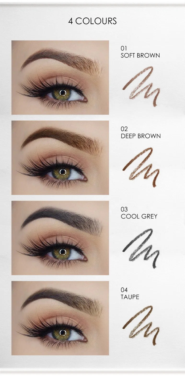 FOCALLURE Eyebrow Pencil Ultra Fine Eyebrow Enhancer Pen Brown Waterproof Long-lasting Precise Eye Brow Makeup Beauty Cosmetics