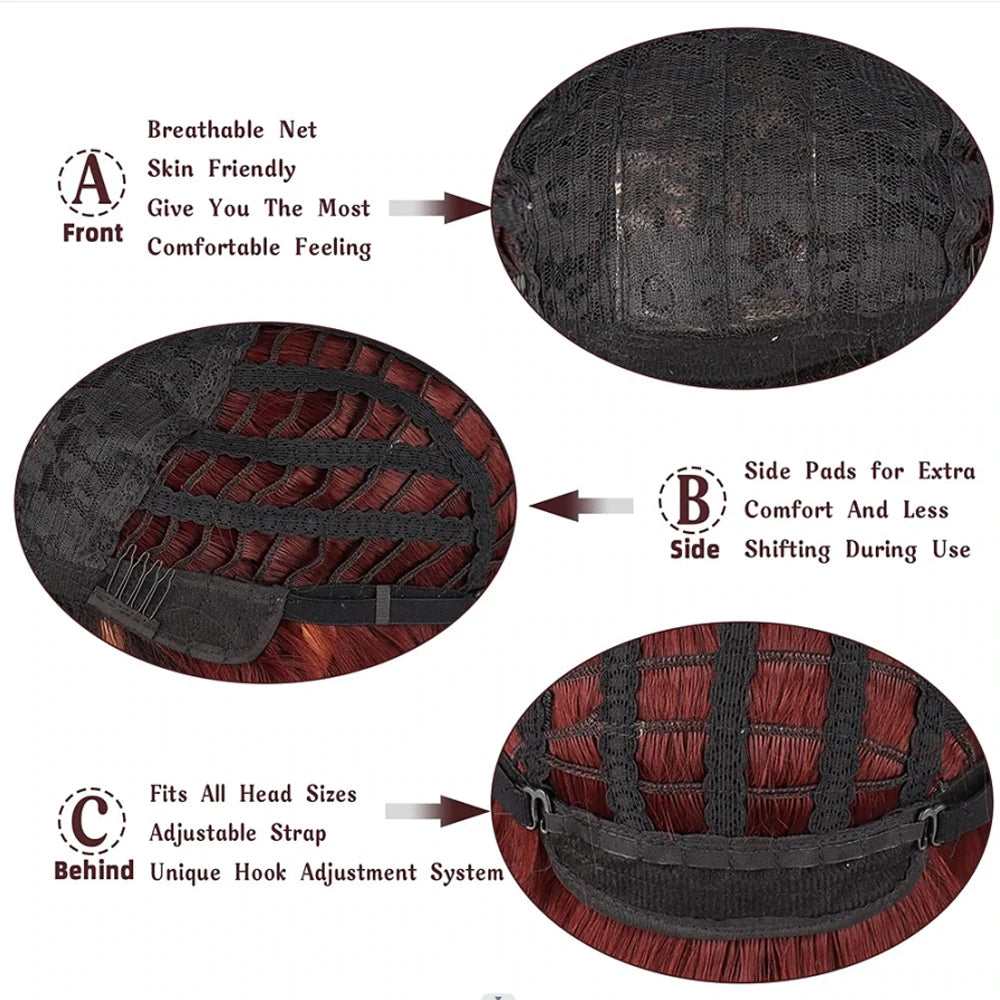 HAIRJOY Women Short Straight White Bob Wig with Bangs Synthetic Hair for Daily Party Cosplay Halloween